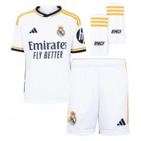 Camiseta Real Madrid Aurelien Tchouameni #18 Primera Equipación Replica 2023-24 para niños mangas cortas (+ Pantalones cortos)